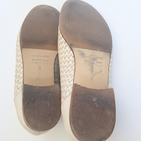 Pleated Leather White Loafers, Size 8 - Picture 5 of 6